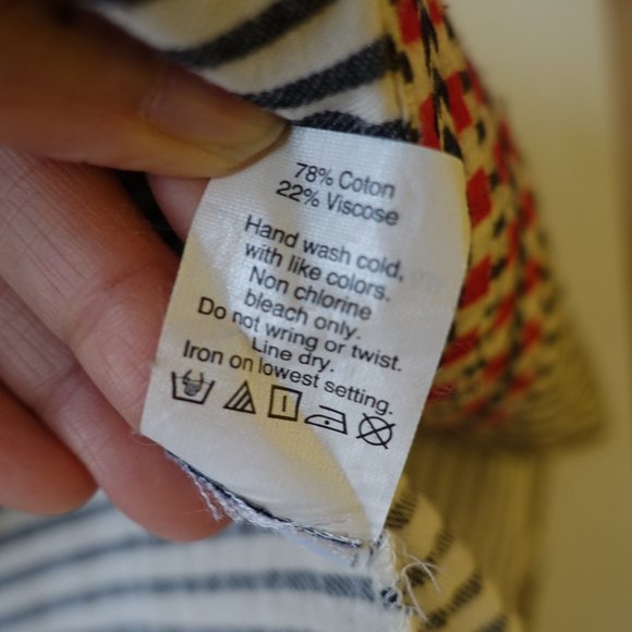 J Crew #08244 Embroidered Peasant  Stripe popover top Black Red Blouse 0 XS - Picture 9 of 16